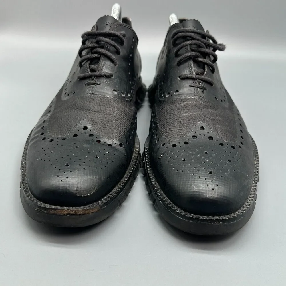 Cole Haan Zerogrand Men's 10.5 Black No Stitch Oxford Shoes Lace-Up Low Sneaker